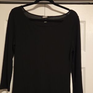 DKNY Classic Black Scoop Neck Top